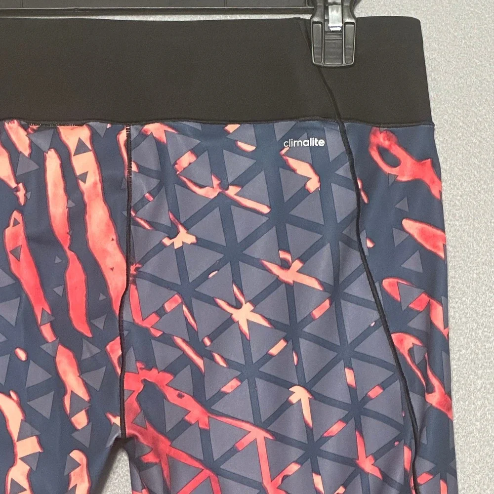 Adidas Climalite Womens Large Geometric Abstract‎ Print Athletic Leggings